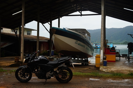 Honda CB500F and a Boat