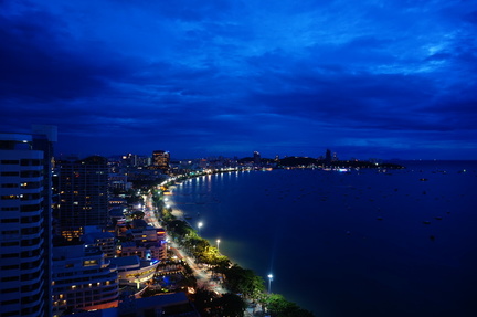 Pattaya Beach Road View at Dusk