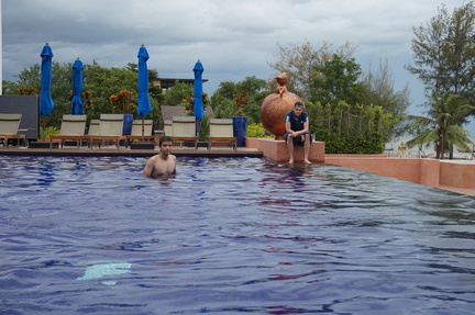 Jo and Mitch at the pool