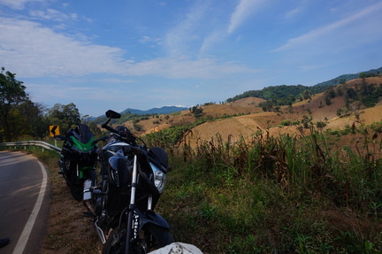 Honda CB500F with a view