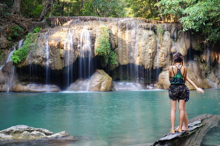 Girls at the level 2 waterfall