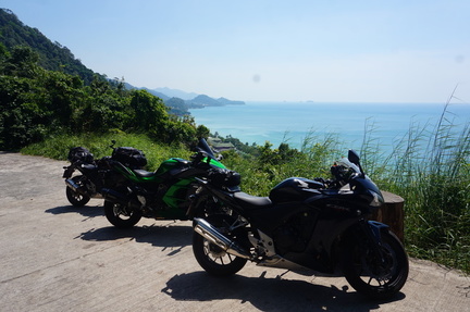 Our 3 bikes with this view