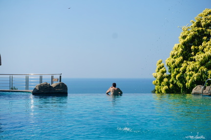Mitch enjoying the view from the pool 1