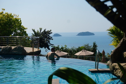 Mitch enjoying the view from the pool 2