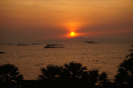 Sunset view from the pool at Holiday Inn Pattaya