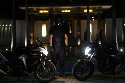Jo with the bikes