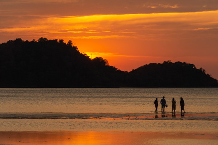 Sunset over the island