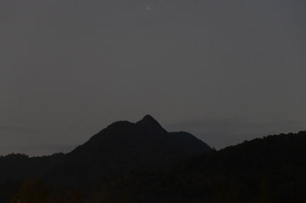 mountain peak at night