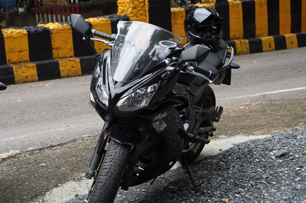 Ninja 650 after just entering Khao Yai
