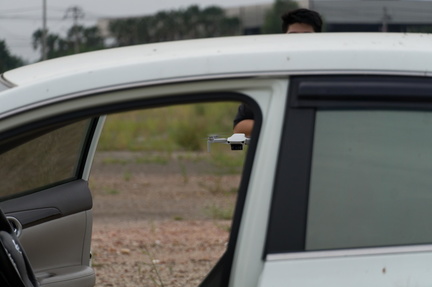 trying to fly through the car