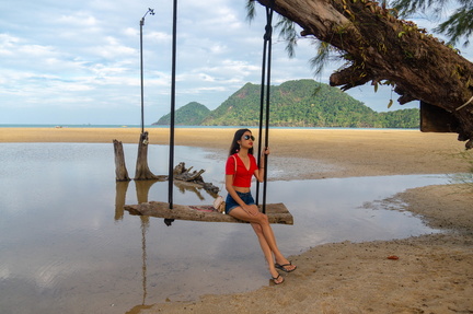 sitting on the swing
