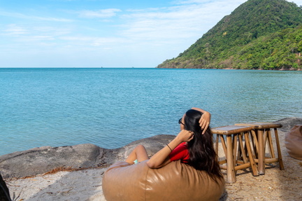 relaxing on the beach