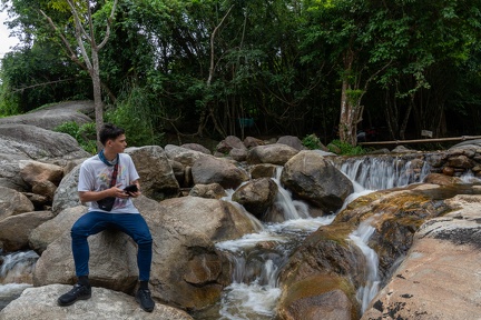 Ryan chilling at the waterfall